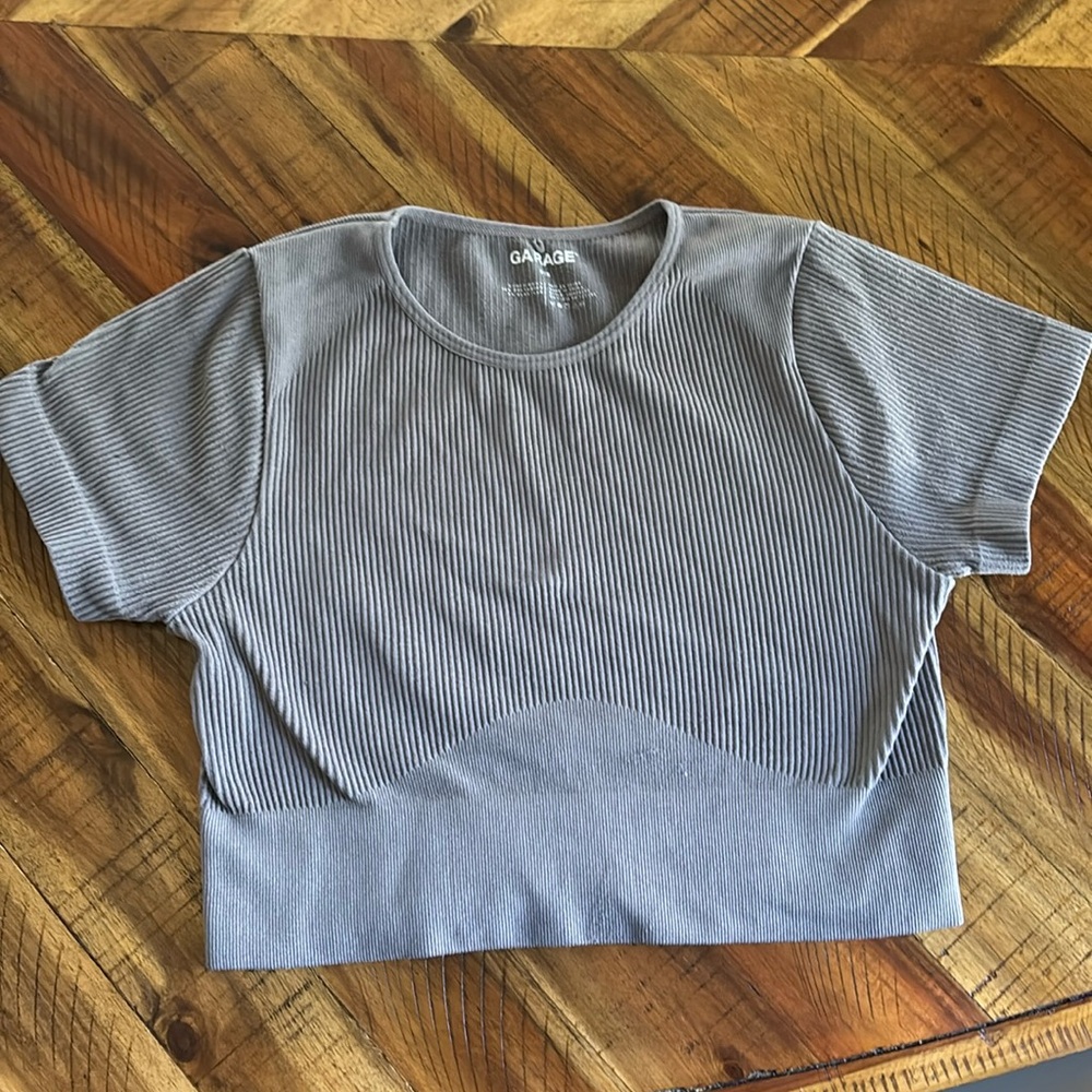 Grey Garage Crop Top